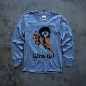 Vintage 80s 1986 The Karate Kid Movie Promo LS Tee Size M Kids